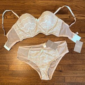 Anthropologie bra and panty lingerie set